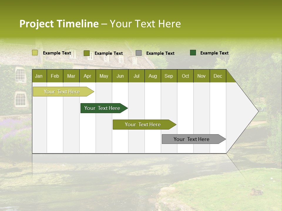 A House With A Pond In Front Of It PowerPoint Template