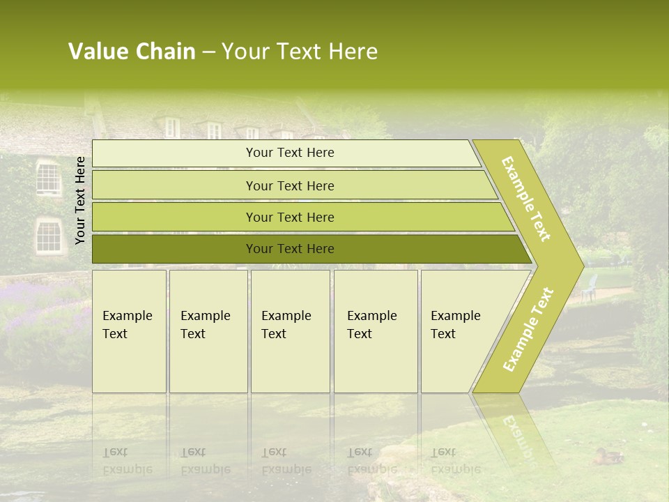 A House With A Pond In Front Of It PowerPoint Template