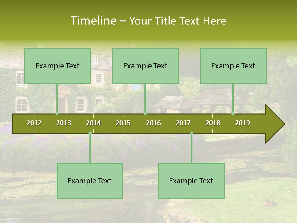 A House With A Pond In Front Of It PowerPoint Template