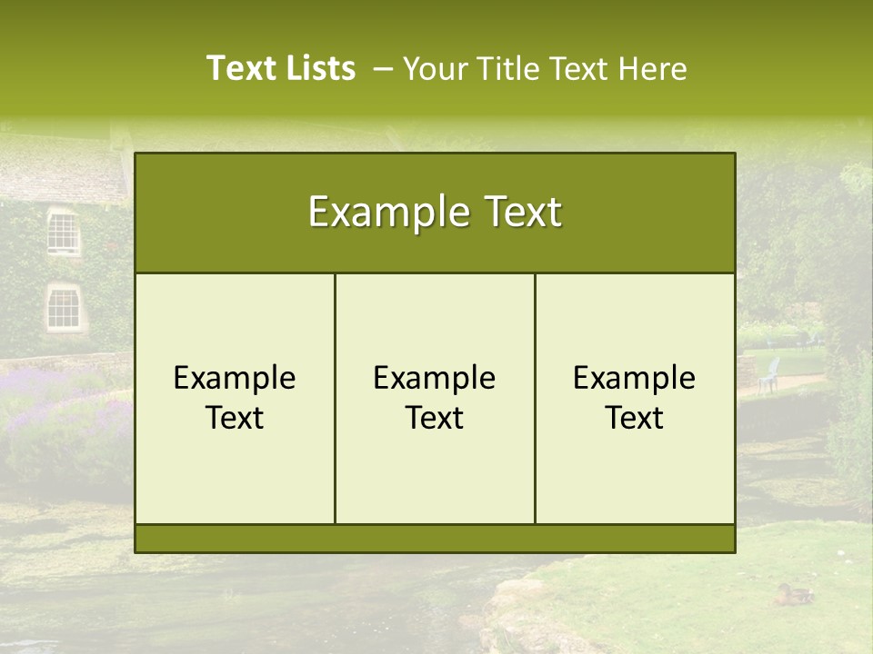 A House With A Pond In Front Of It PowerPoint Template