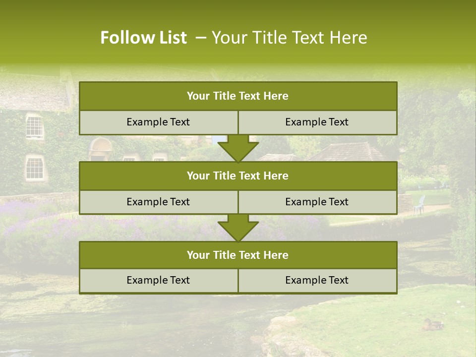 A House With A Pond In Front Of It PowerPoint Template