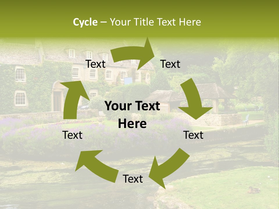 A House With A Pond In Front Of It PowerPoint Template