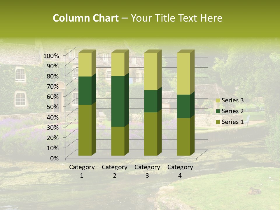 A House With A Pond In Front Of It PowerPoint Template
