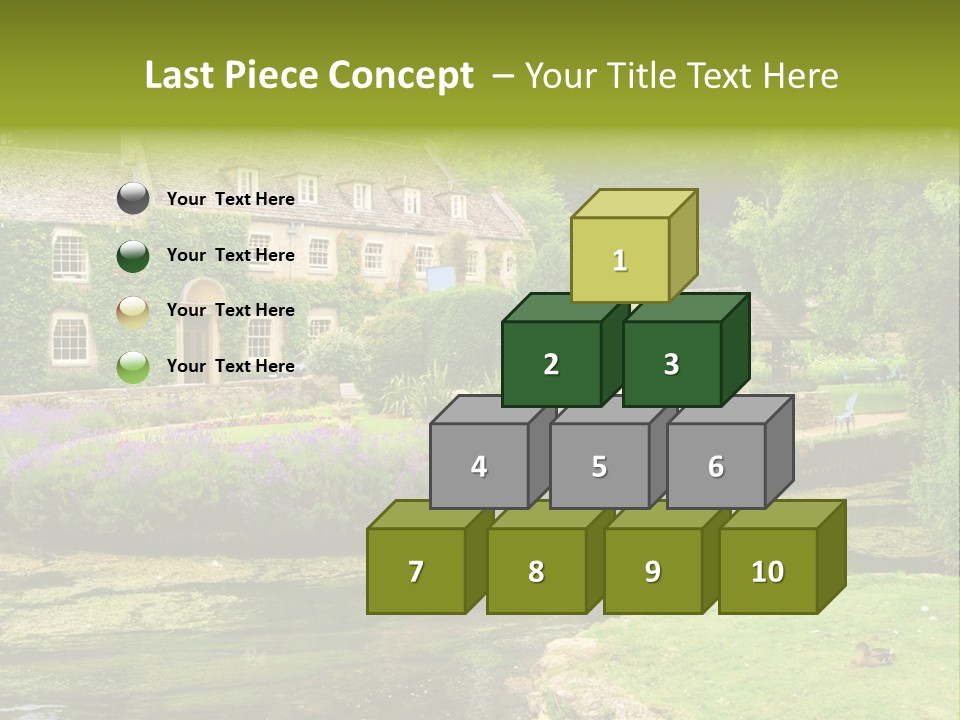 A House With A Pond In Front Of It PowerPoint Template