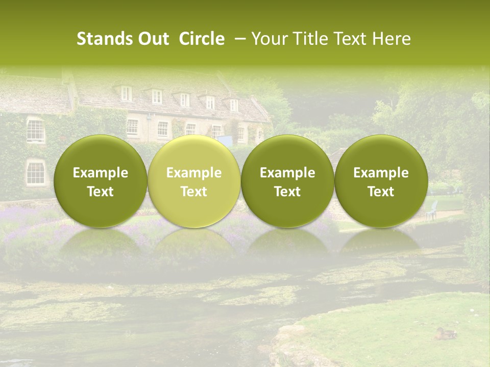 A House With A Pond In Front Of It PowerPoint Template