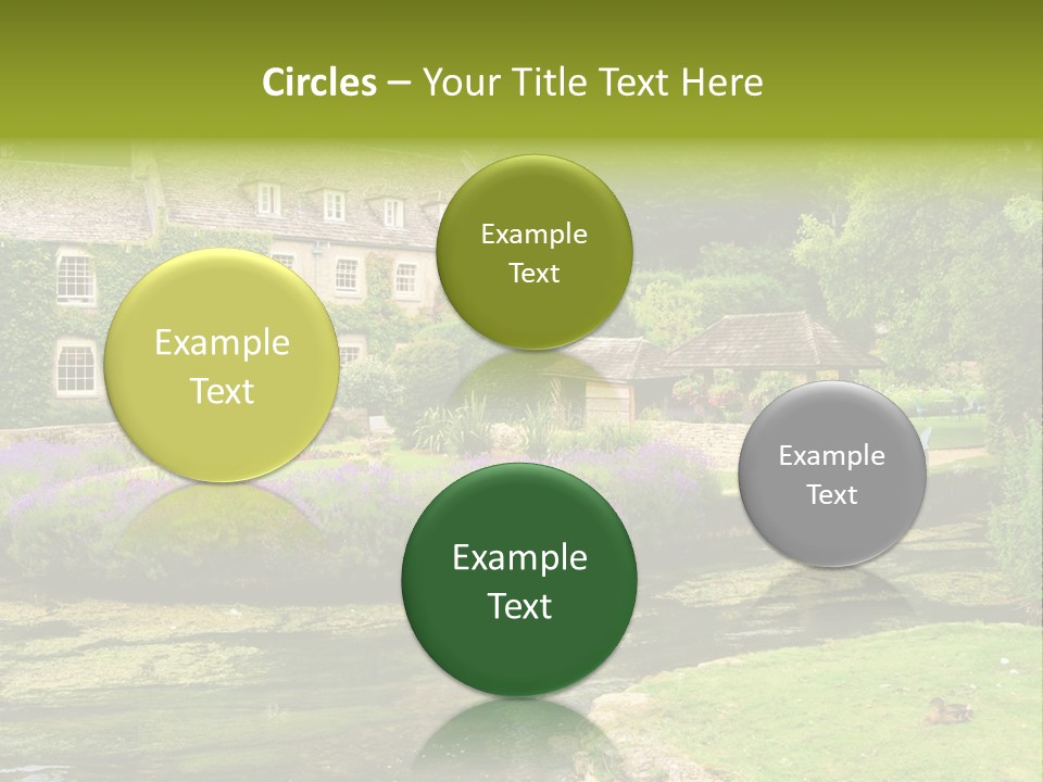 A House With A Pond In Front Of It PowerPoint Template