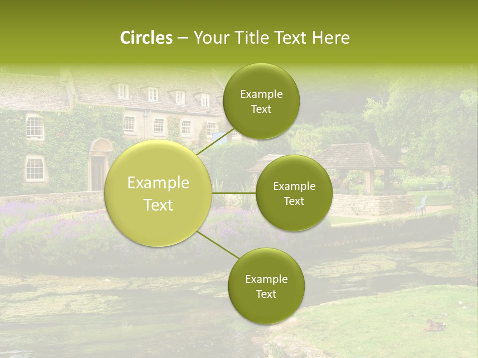 A House With A Pond In Front Of It PowerPoint Template