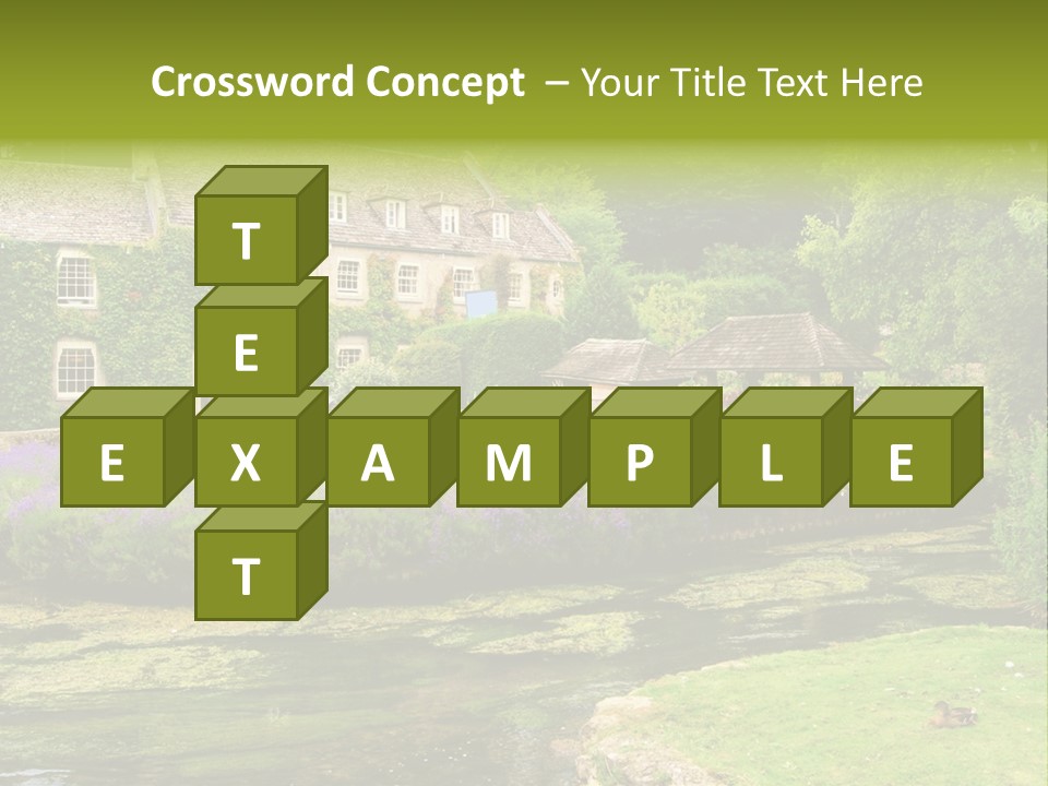 A House With A Pond In Front Of It PowerPoint Template
