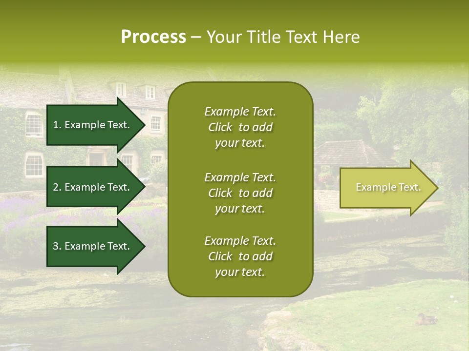 A House With A Pond In Front Of It PowerPoint Template