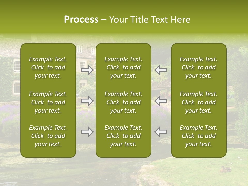 A House With A Pond In Front Of It PowerPoint Template