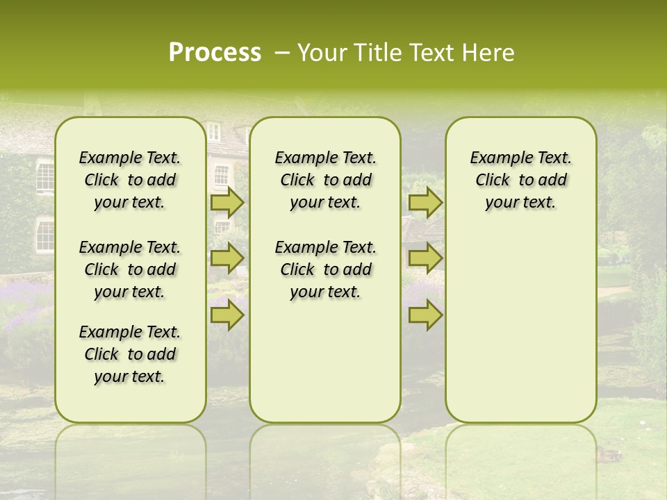 A House With A Pond In Front Of It PowerPoint Template