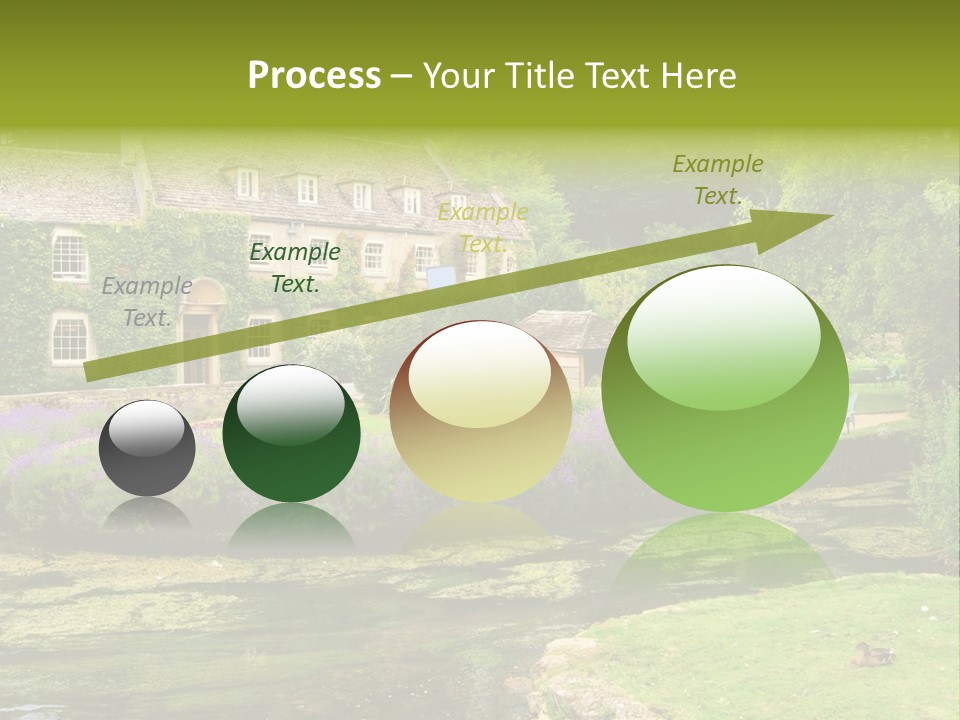 A House With A Pond In Front Of It PowerPoint Template