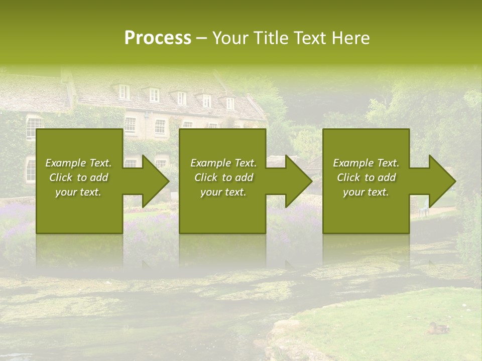 A House With A Pond In Front Of It PowerPoint Template
