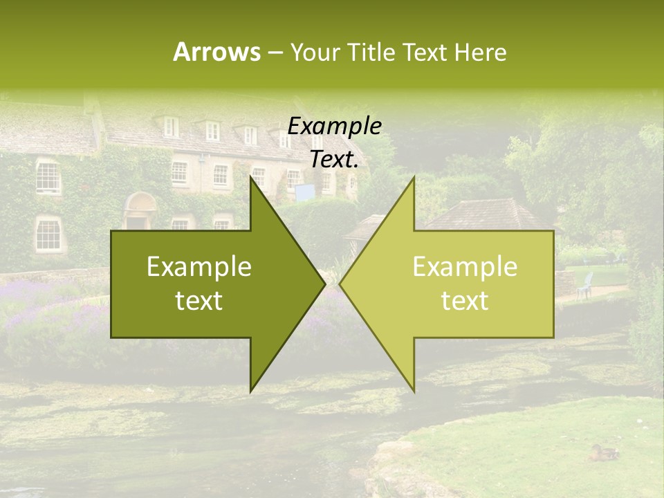 A House With A Pond In Front Of It PowerPoint Template