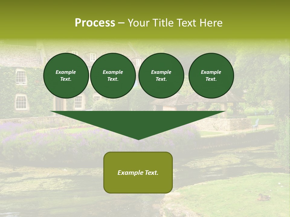 A House With A Pond In Front Of It PowerPoint Template