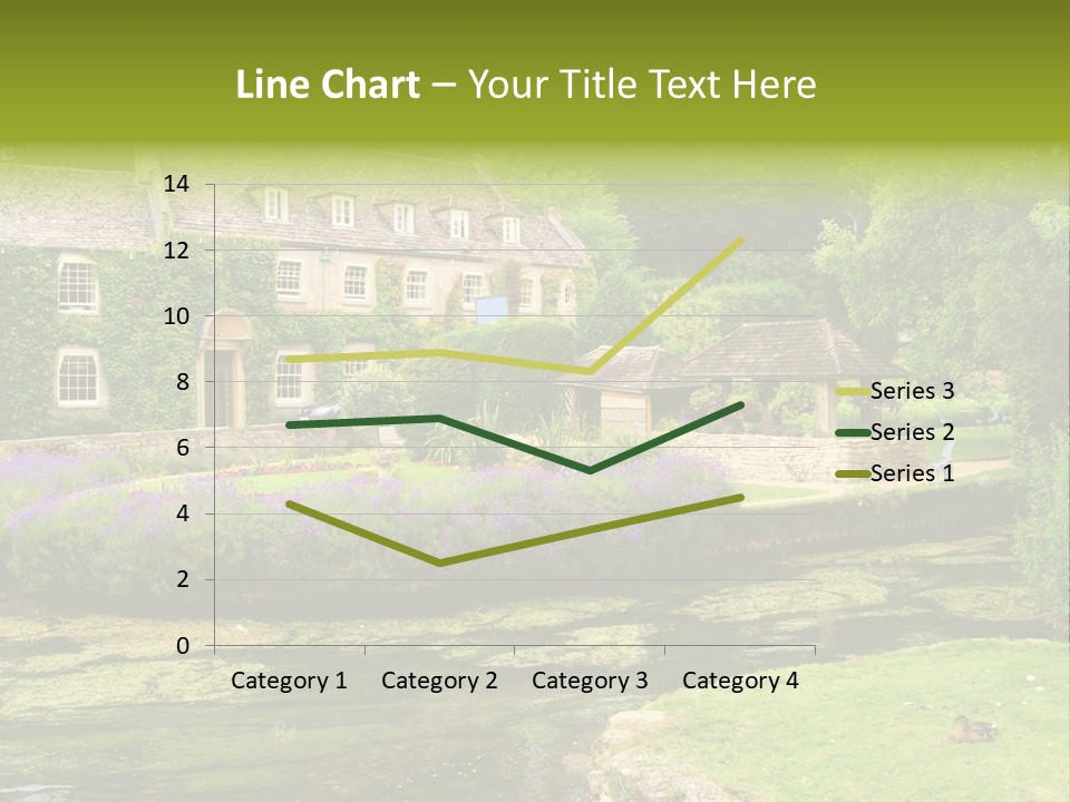 A House With A Pond In Front Of It PowerPoint Template