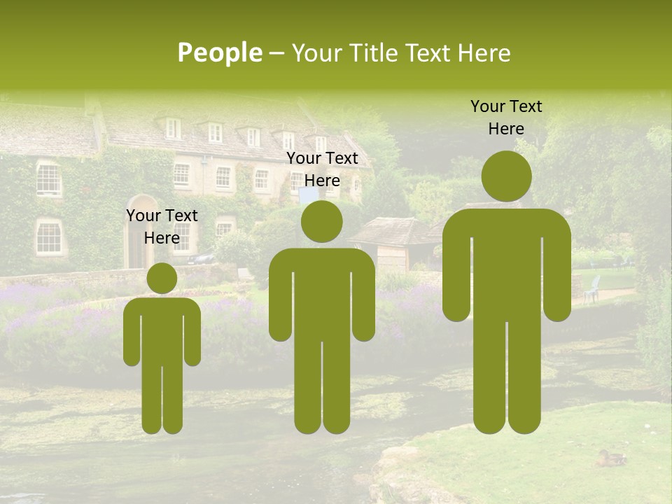 A House With A Pond In Front Of It PowerPoint Template