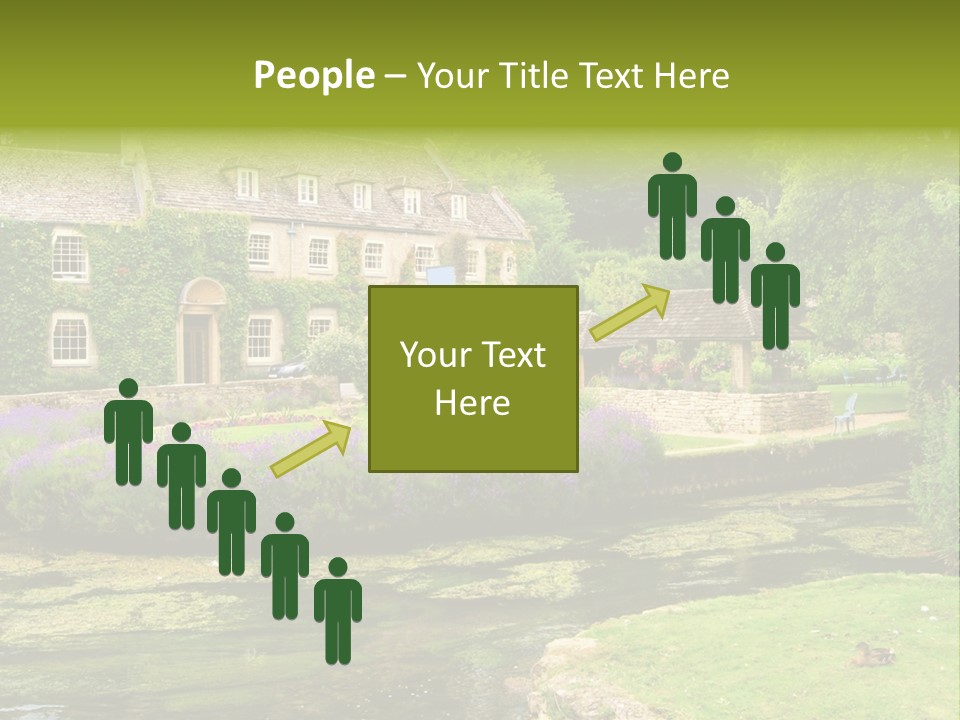 A House With A Pond In Front Of It PowerPoint Template