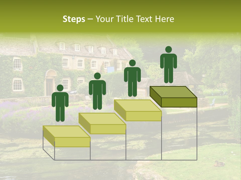 A House With A Pond In Front Of It PowerPoint Template