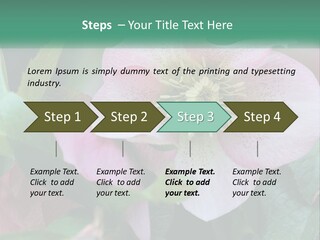 A Pink Flower With Green Leaves On It PowerPoint Template