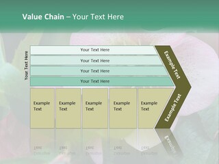 A Pink Flower With Green Leaves On It PowerPoint Template