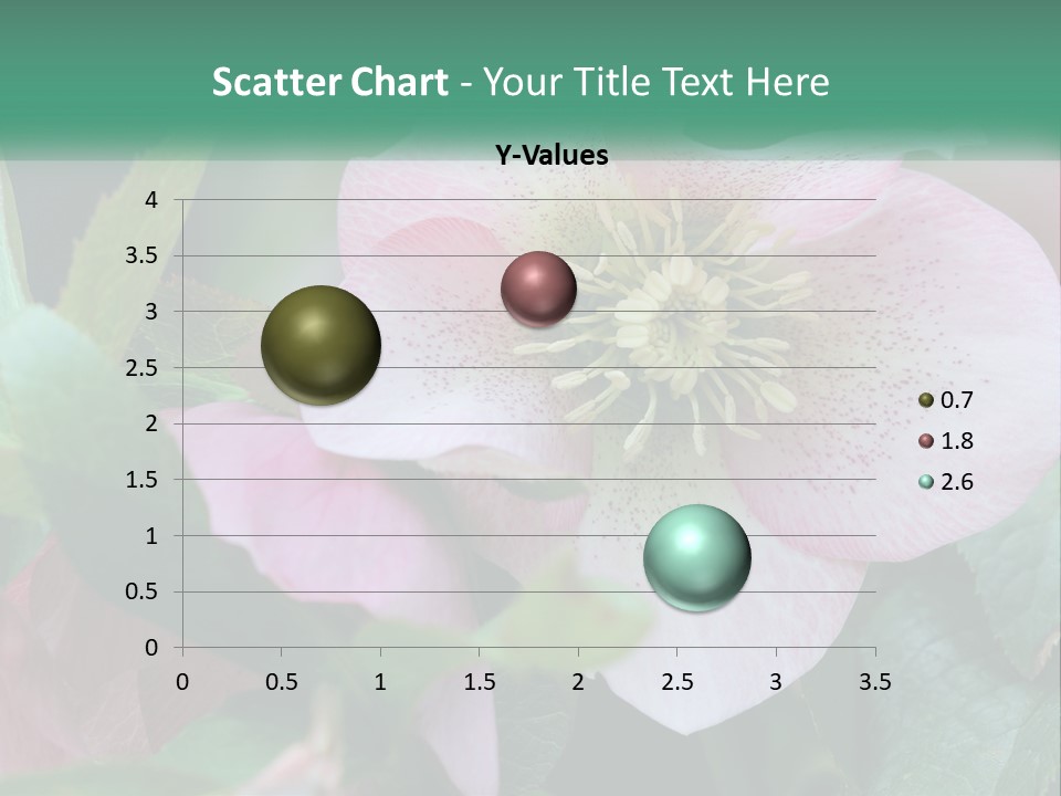 A Pink Flower With Green Leaves On It PowerPoint Template