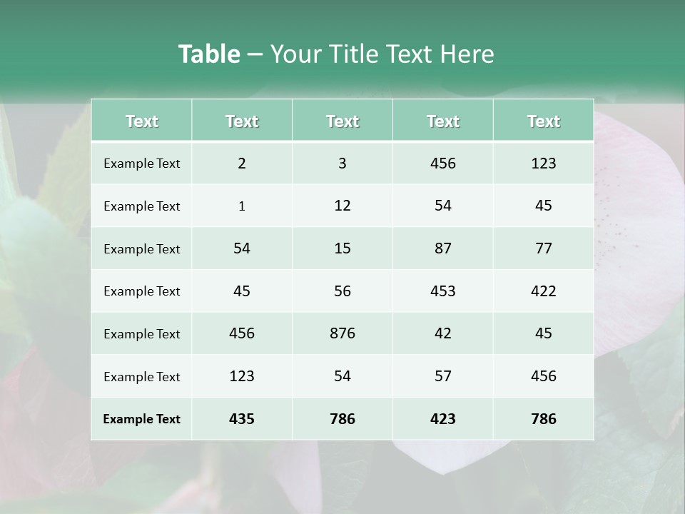 A Pink Flower With Green Leaves On It PowerPoint Template