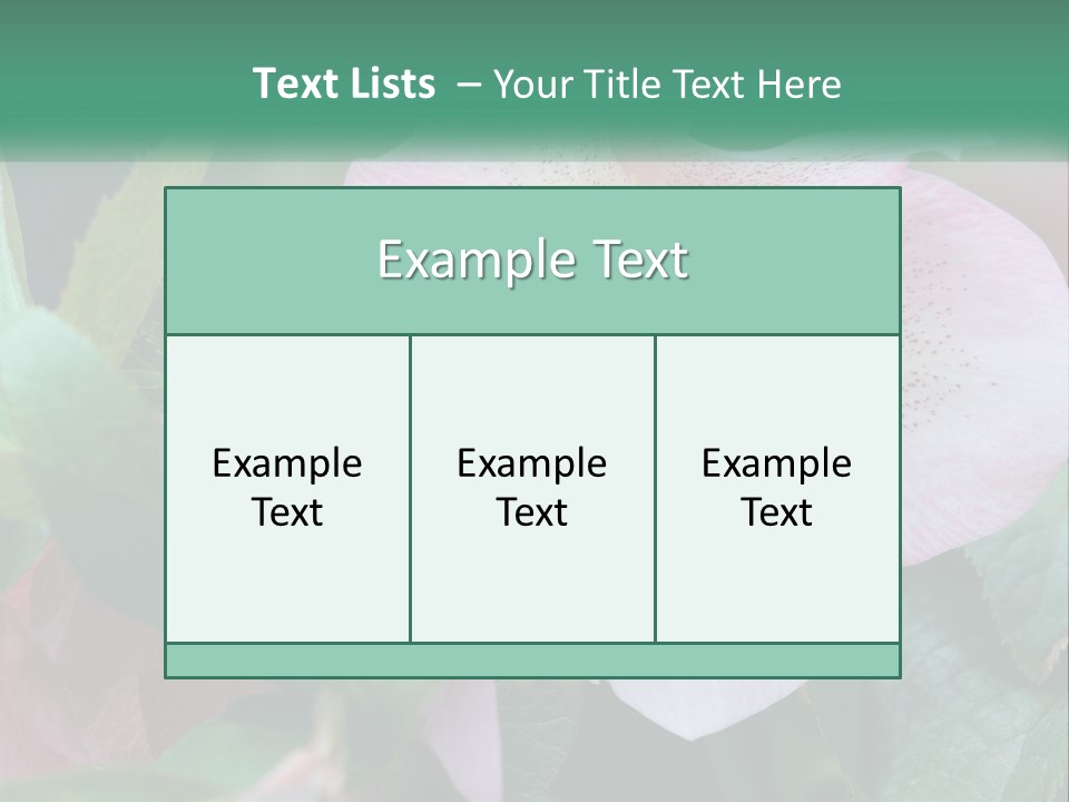 A Pink Flower With Green Leaves On It PowerPoint Template
