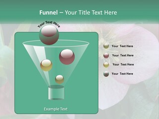 A Pink Flower With Green Leaves On It PowerPoint Template