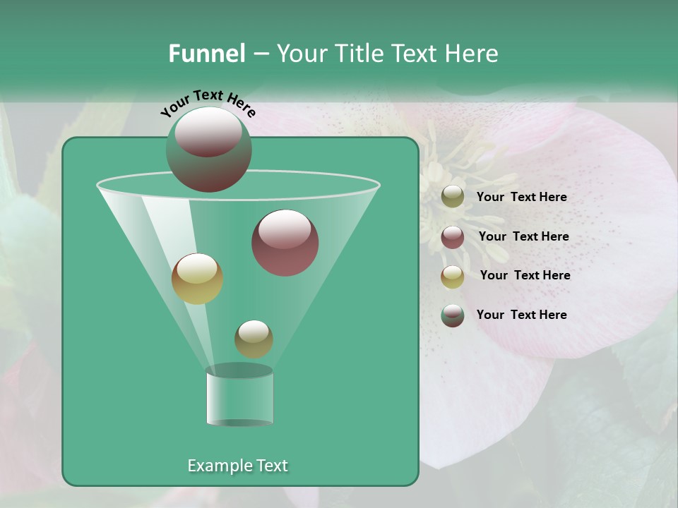 A Pink Flower With Green Leaves On It PowerPoint Template