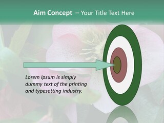 A Pink Flower With Green Leaves On It PowerPoint Template