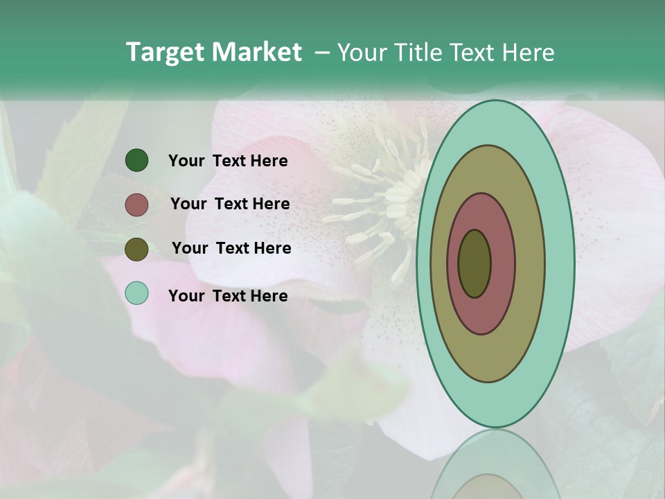 A Pink Flower With Green Leaves On It PowerPoint Template