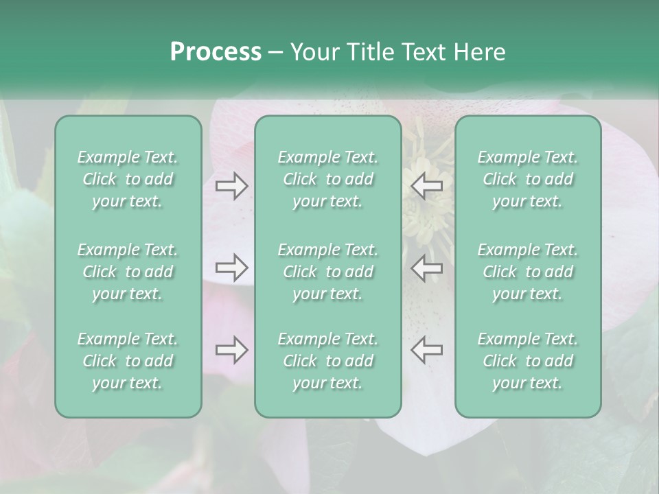 A Pink Flower With Green Leaves On It PowerPoint Template