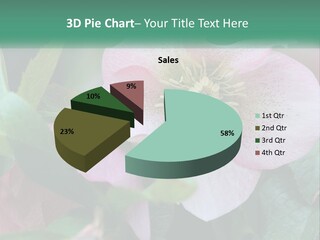 A Pink Flower With Green Leaves On It PowerPoint Template