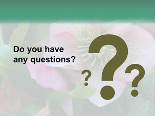 A Pink Flower With Green Leaves On It PowerPoint Template