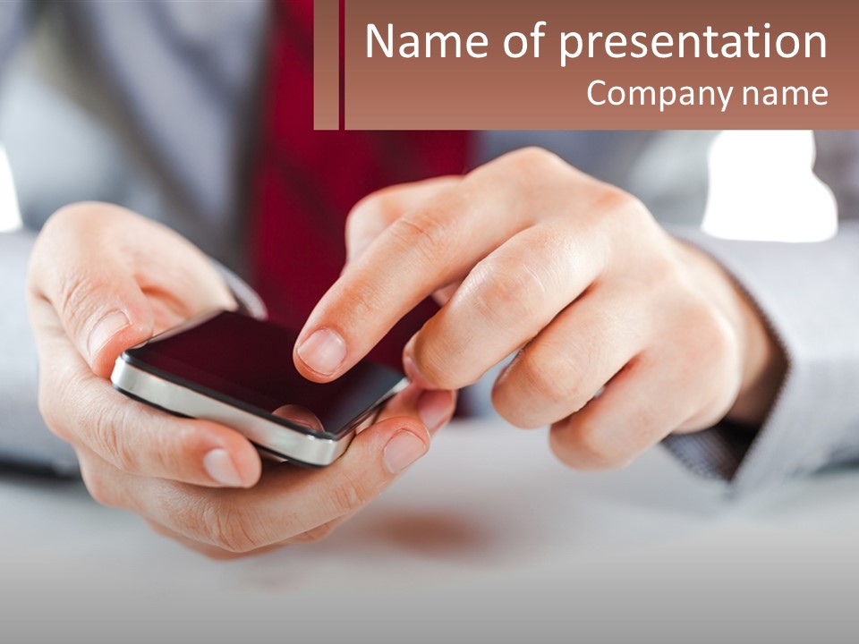 A Person Holding A Cell Phone In Their Hands PowerPoint Template