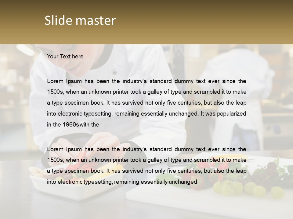 A Woman In A Chef's Hat Is Preparing Food PowerPoint Template