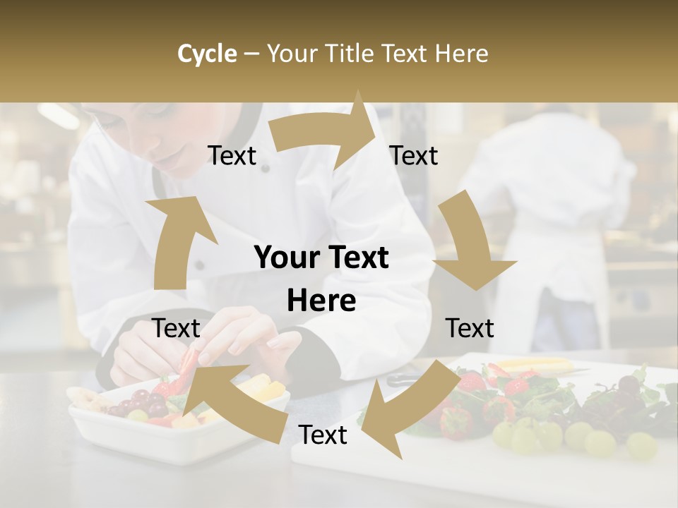 A Woman In A Chef's Hat Is Preparing Food PowerPoint Template