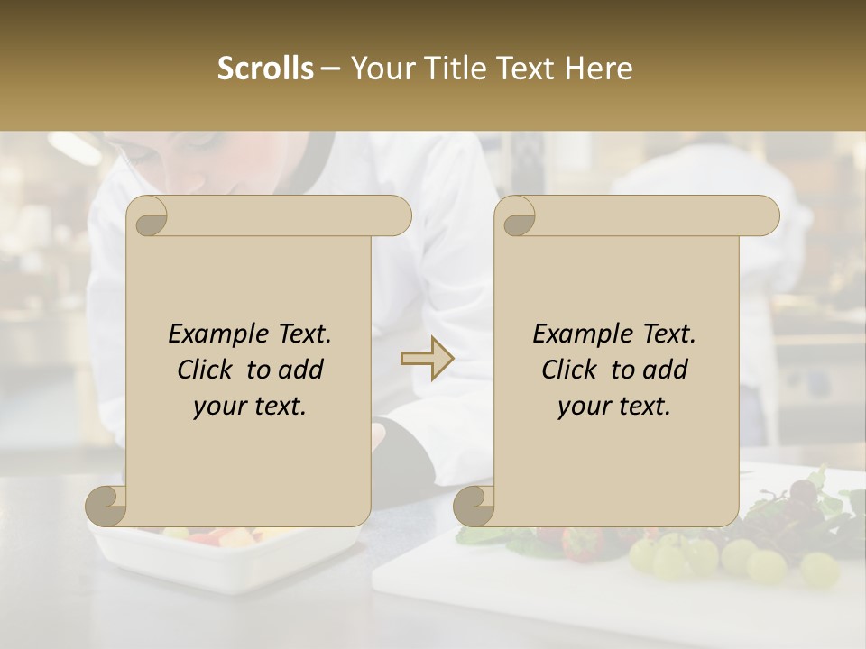 A Woman In A Chef's Hat Is Preparing Food PowerPoint Template