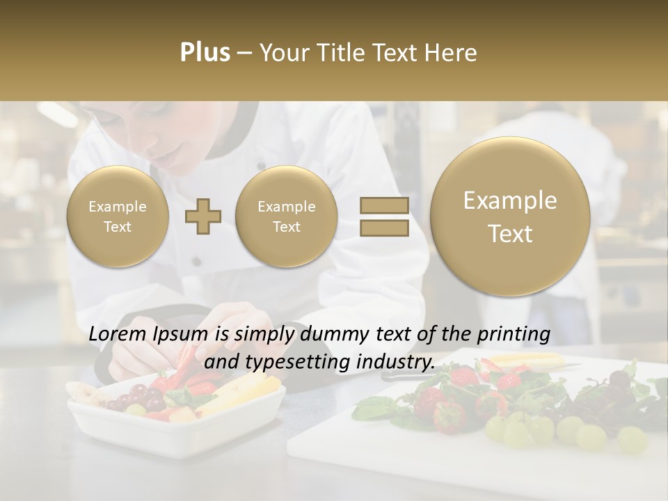 A Woman In A Chef's Hat Is Preparing Food PowerPoint Template