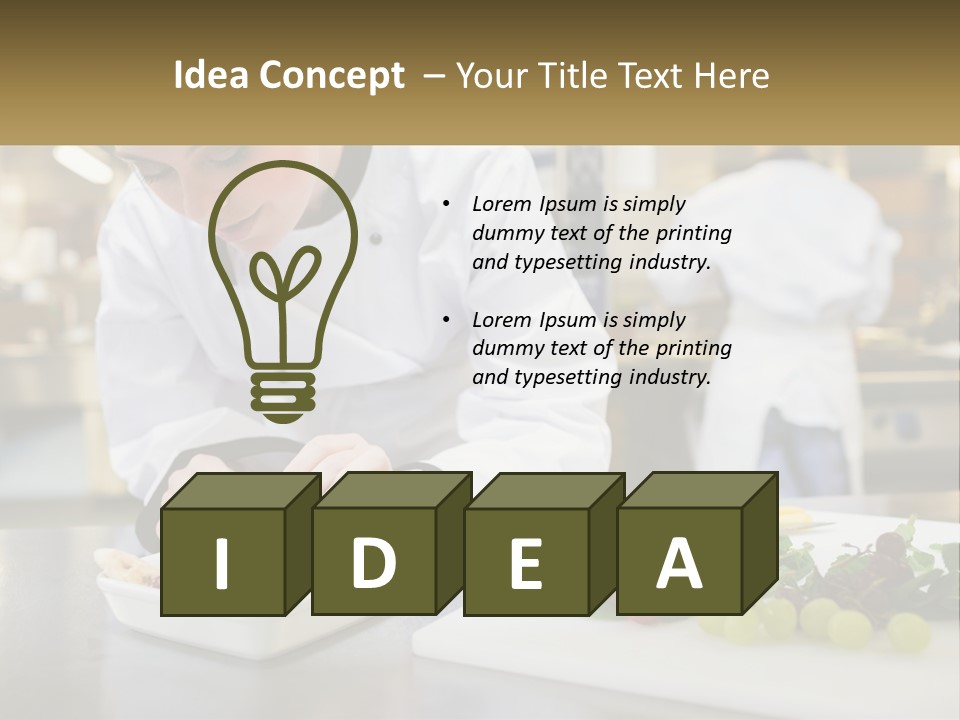 A Woman In A Chef's Hat Is Preparing Food PowerPoint Template