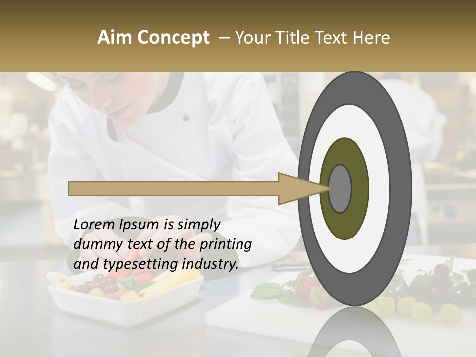 A Woman In A Chef's Hat Is Preparing Food PowerPoint Template