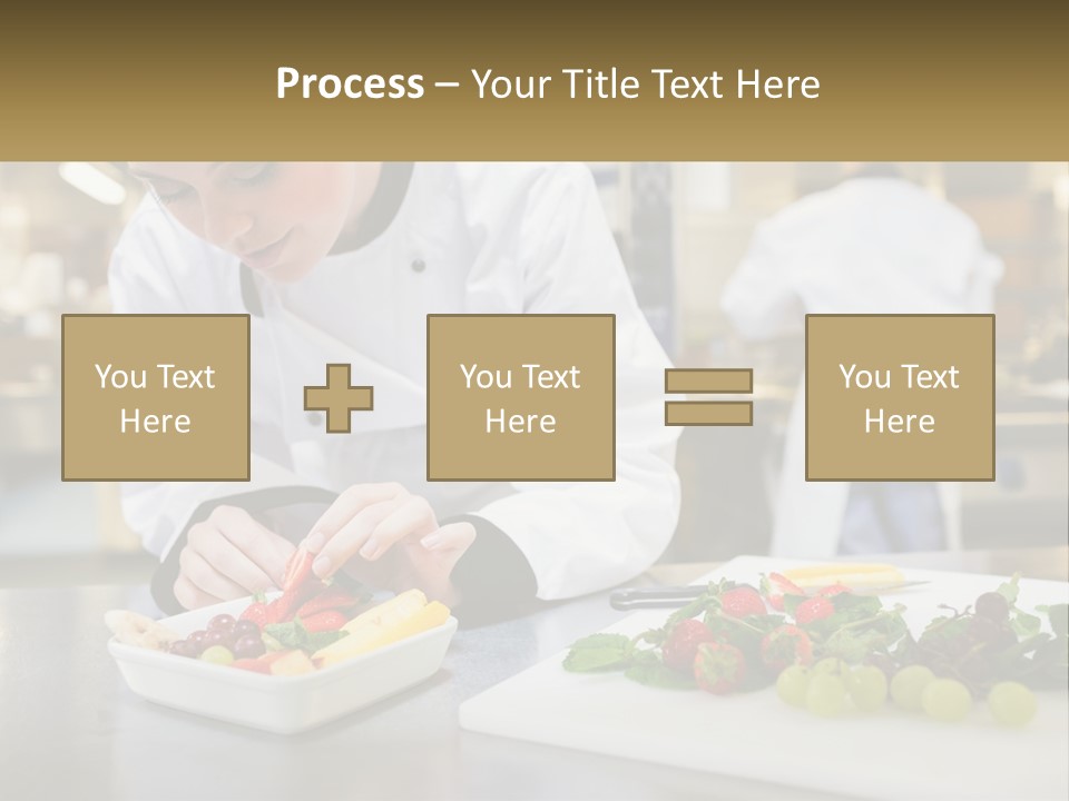 A Woman In A Chef's Hat Is Preparing Food PowerPoint Template