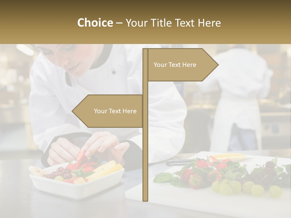 A Woman In A Chef's Hat Is Preparing Food PowerPoint Template