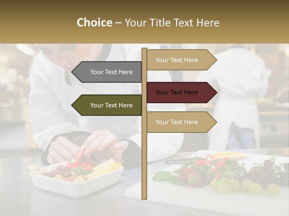 A Woman In A Chef's Hat Is Preparing Food PowerPoint Template
