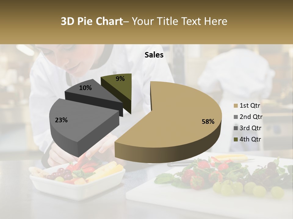 A Woman In A Chef's Hat Is Preparing Food PowerPoint Template