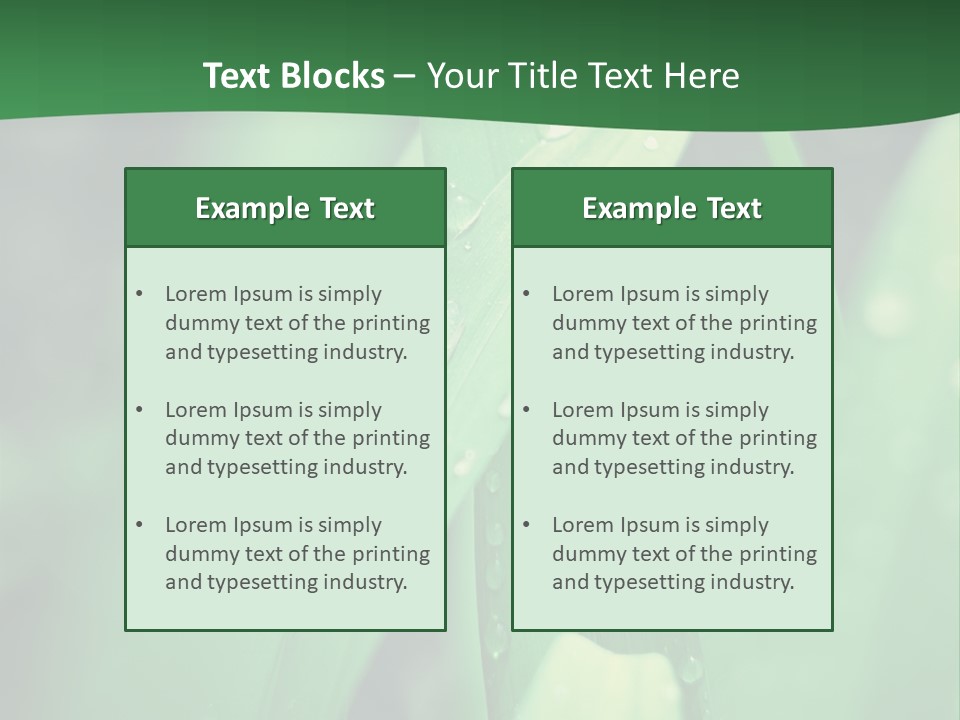 A Green Plant With Drops Of Water On It PowerPoint Template
