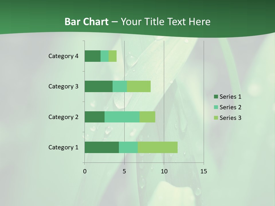 A Green Plant With Drops Of Water On It PowerPoint Template