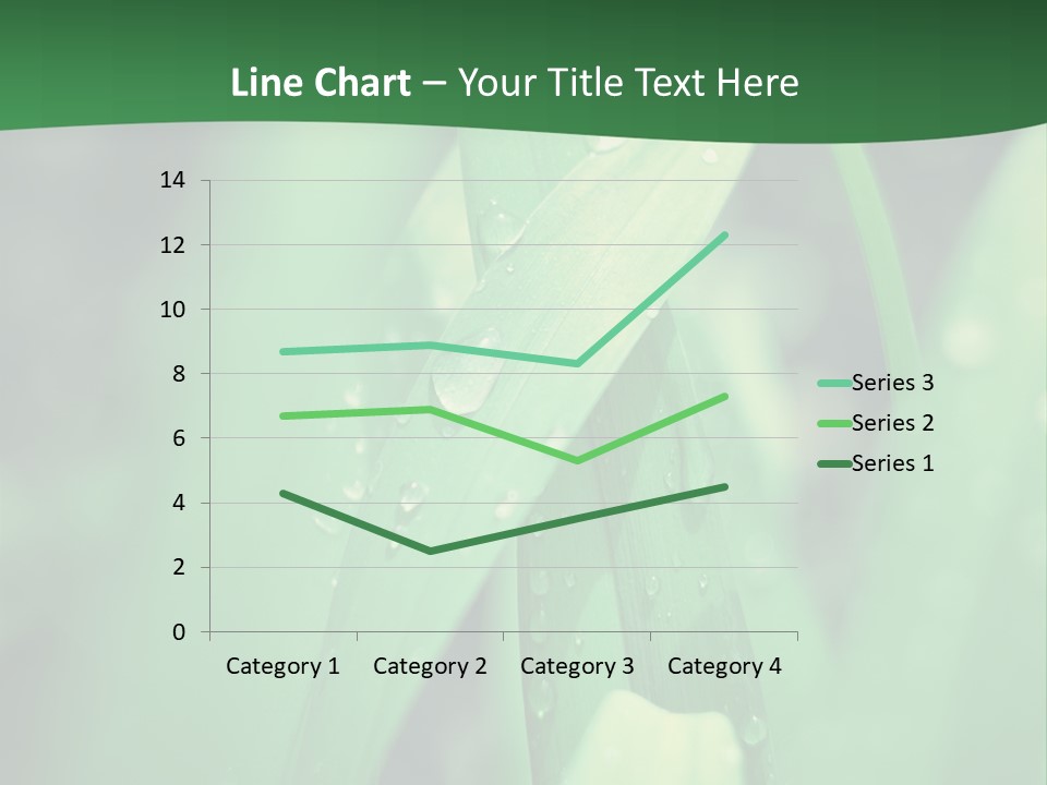 A Green Plant With Drops Of Water On It PowerPoint Template