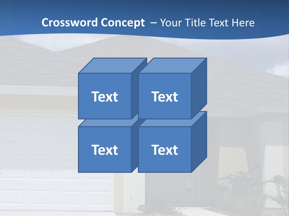 A House With A Blue Wave In Front Of It PowerPoint Template